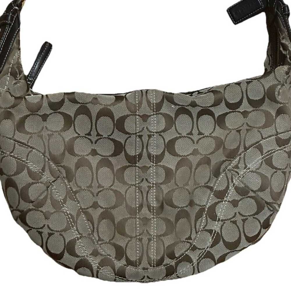 Coach Hobo Signature Jacquard Shoulder Handbag Pu… - image 3