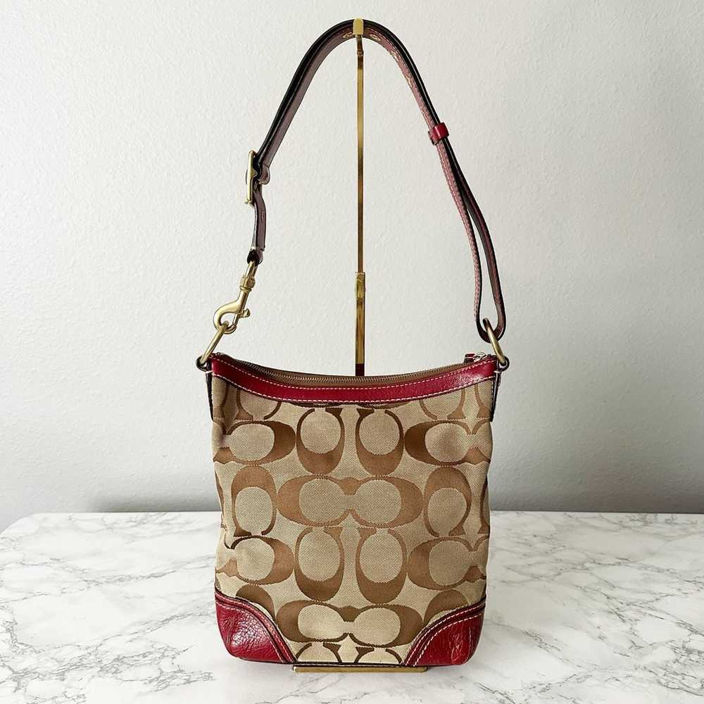 Coach Hampton Bleeker Red Leather Convertible Tan… - image 3