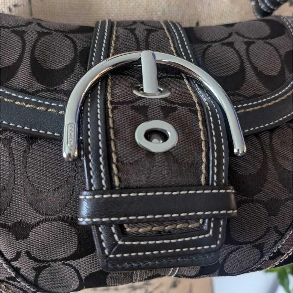 Vintage COACH Soho Flap Bag In Signature Jacquard… - image 4