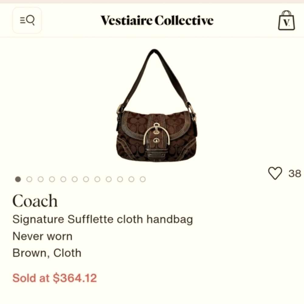 Vintage COACH Soho Flap Bag In Signature Jacquard… - image 9