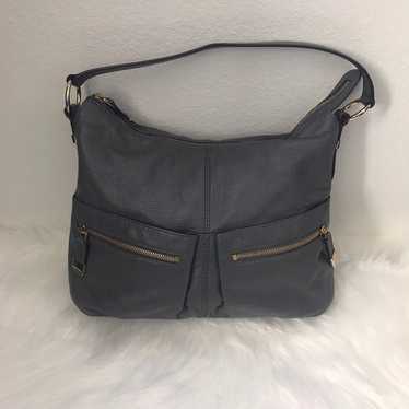 Michael Kors gray leather handbag