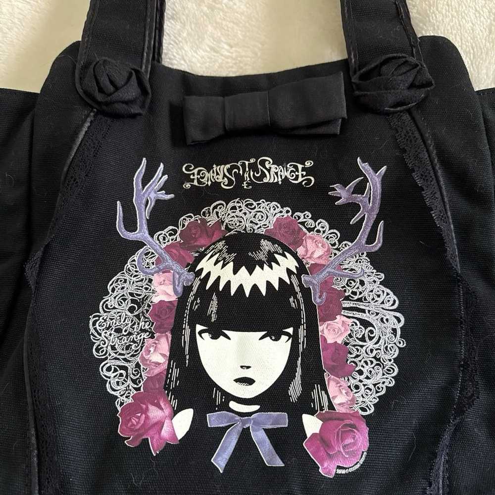 RARE!! 2010 Emily The Strange Canvas Handbag - image 1