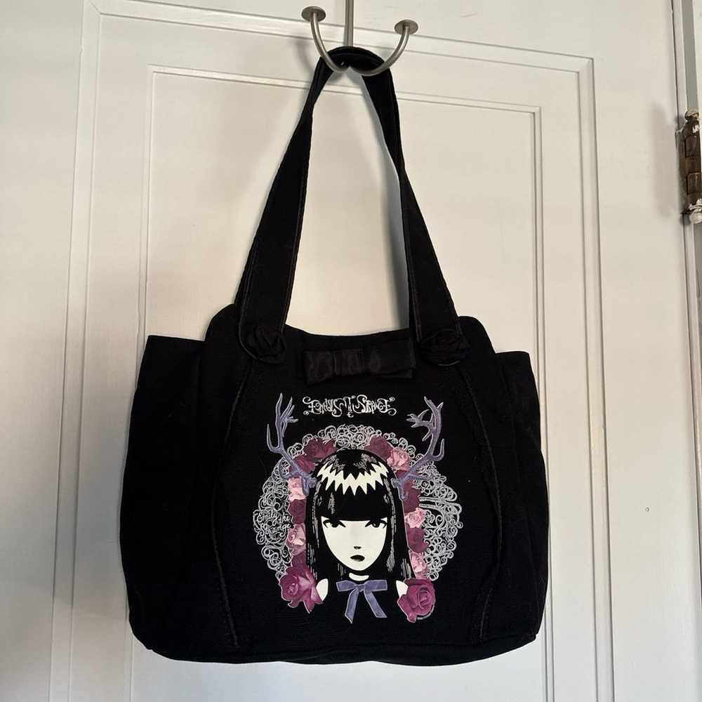 RARE!! 2010 Emily The Strange Canvas Handbag - image 2