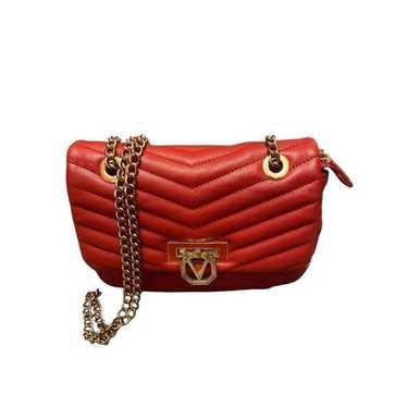 Mario Valentino red quilted vegan leather mini han