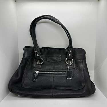 Vintage Coach Penelope Black Handbag Pebbled Leath