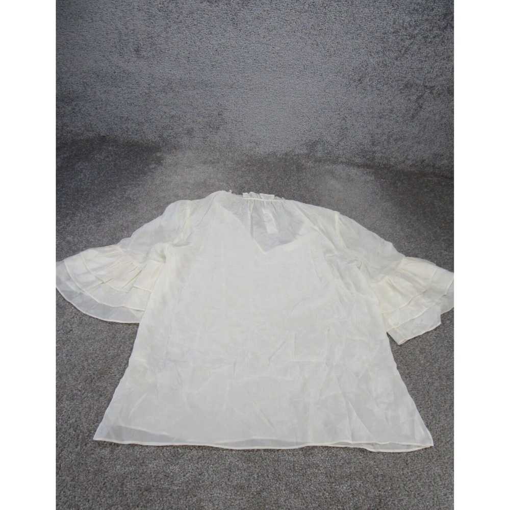 Alice + Olivia Silk Short Sleeve Ruffle Blouse fo… - image 3