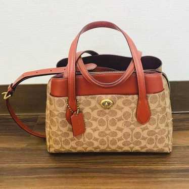 Gorgeous Coach Laura Signature Carryall Bag Tote discount Satchel Brown Khaki