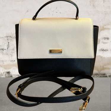 Kate Spade Paterson Court Brynlee Satchel Purse Beige Black high quality Cream *broken strap*