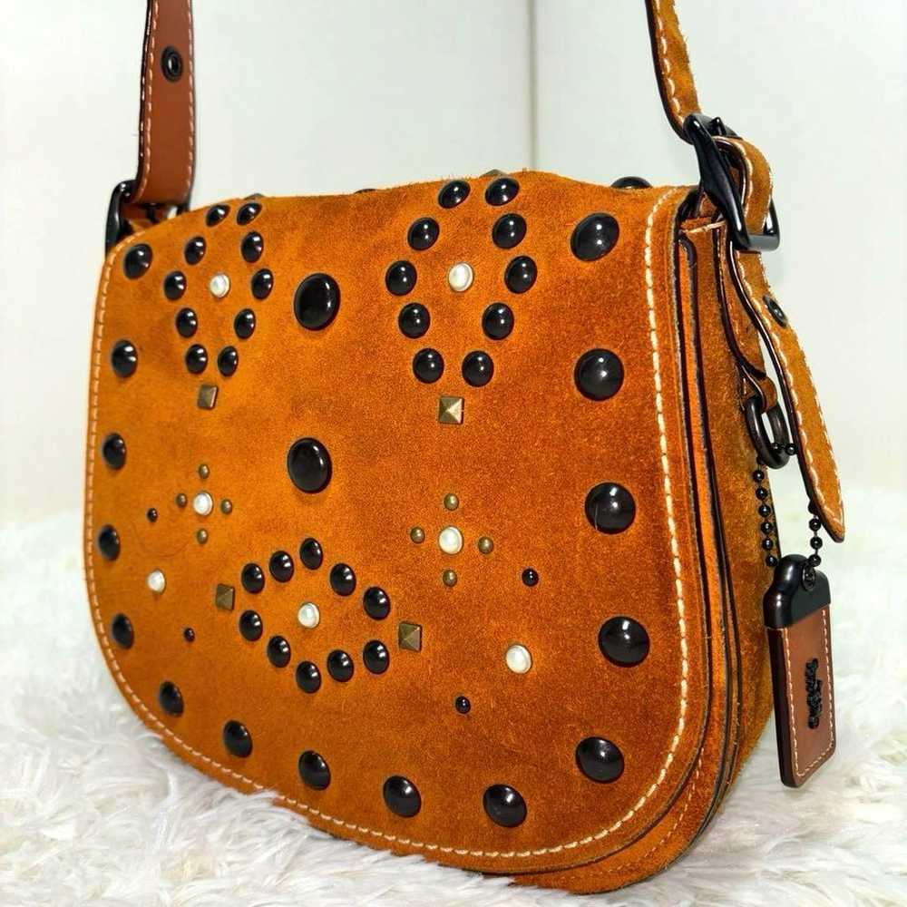 [Rare] COACH Shoulder Bag with Studs in Suede - image 2