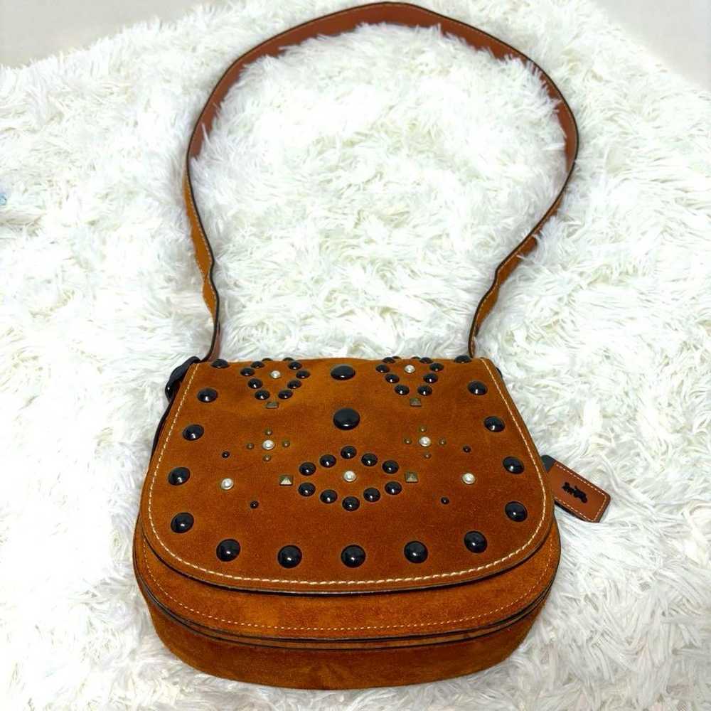 [Rare] COACH Shoulder Bag with Studs in Suede - image 3