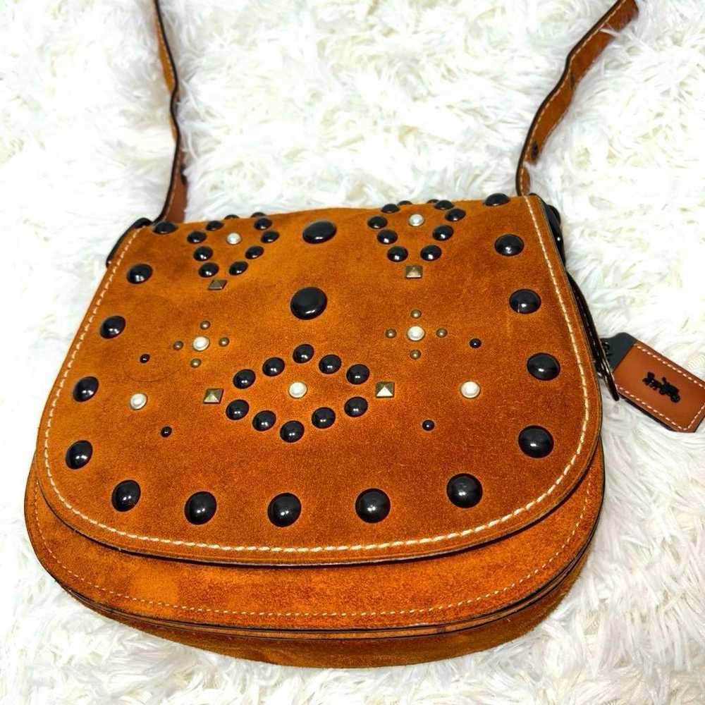 [Rare] COACH Shoulder Bag with Studs in Suede - image 4