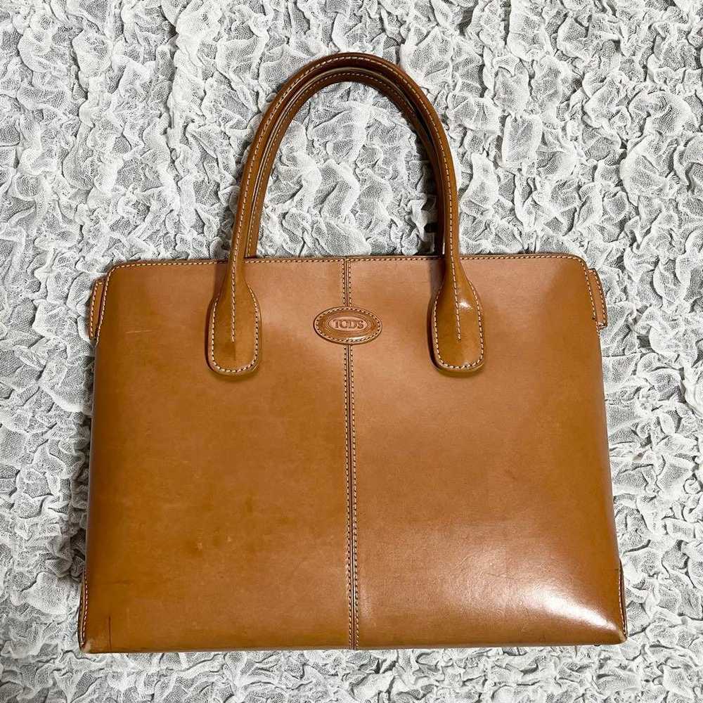 TOD'S Tote Bag in Calf Leather and Natural Leather - image 2