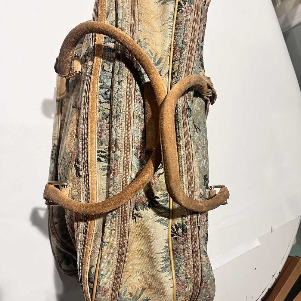 Vintage French Luggage Company Tapestry Duffel ba… - image 5