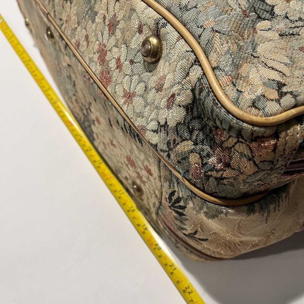 Vintage French Luggage Company Tapestry Duffel ba… - image 9