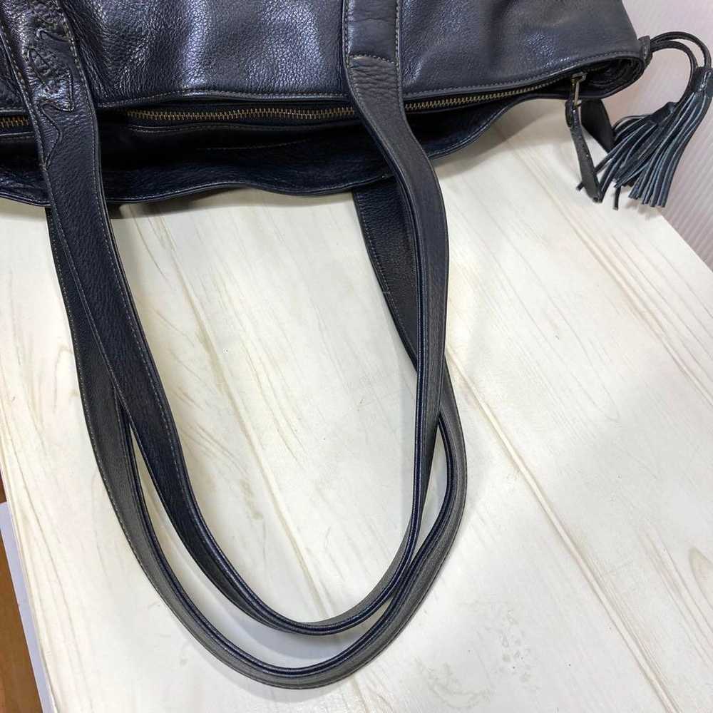 【Beautiful Condition】IBIZA Leather Tote Bag Black… - image 10