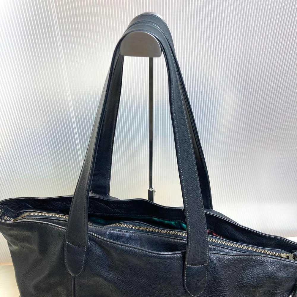 【Beautiful Condition】IBIZA Leather Tote Bag Black… - image 9