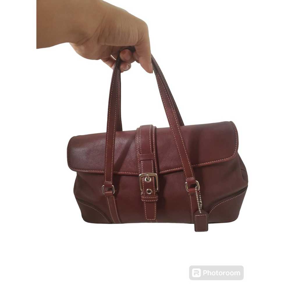 Vintage Coach Hampton Burgundy Leather Handle Bag - image 1