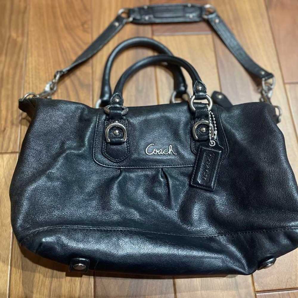 Coach Black Leather Shoulder Bag - image 2