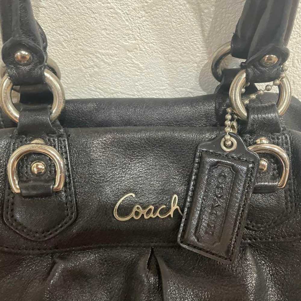 Coach Black Leather Shoulder Bag - image 3