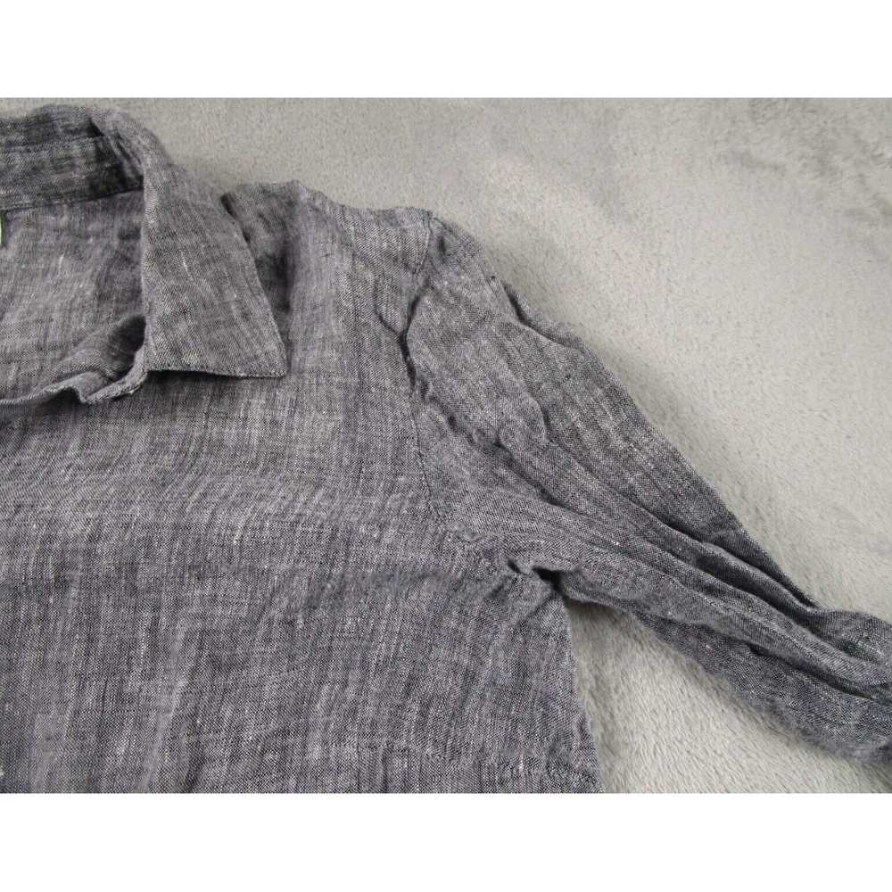 Vintage Womens Gray Linen Preppy Style Small Long… - image 2