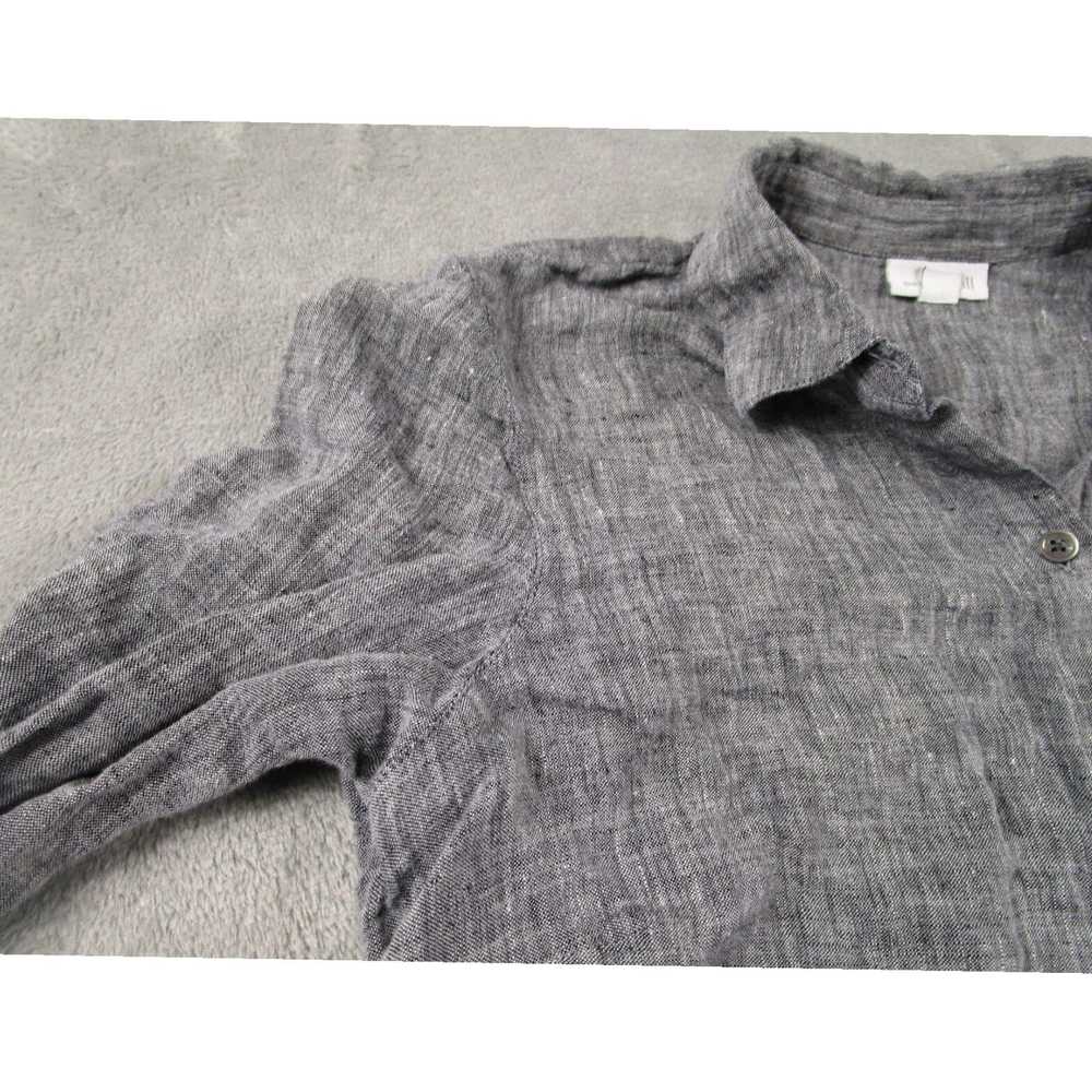 Vintage Womens Gray Linen Preppy Style Small Long… - image 3