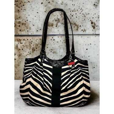 Coach F24022 Devin Zebra Fabric/Patent Leather Sh… - image 1