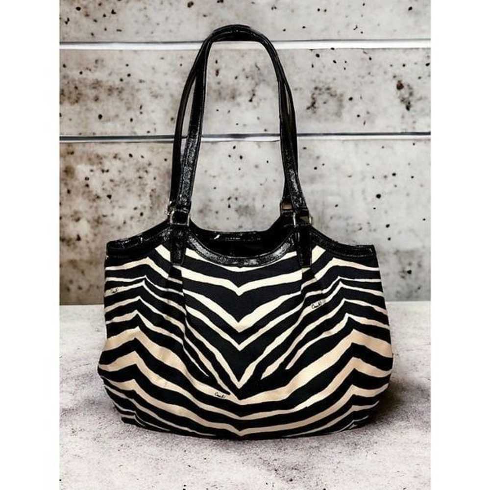 Coach F24022 Devin Zebra Fabric/Patent Leather Sh… - image 2