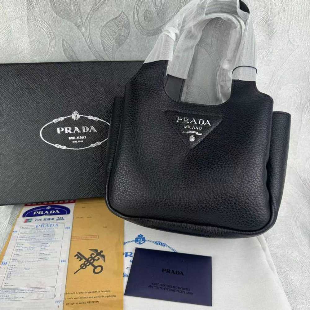 PRADA Leather Tote Bag Black - image 10