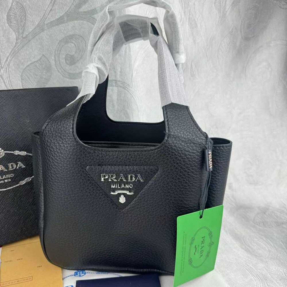 PRADA Leather Tote Bag Black - image 3