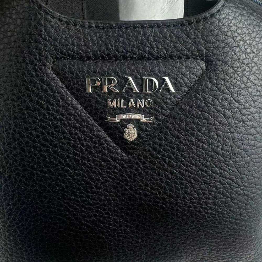 PRADA Leather Tote Bag Black - image 5