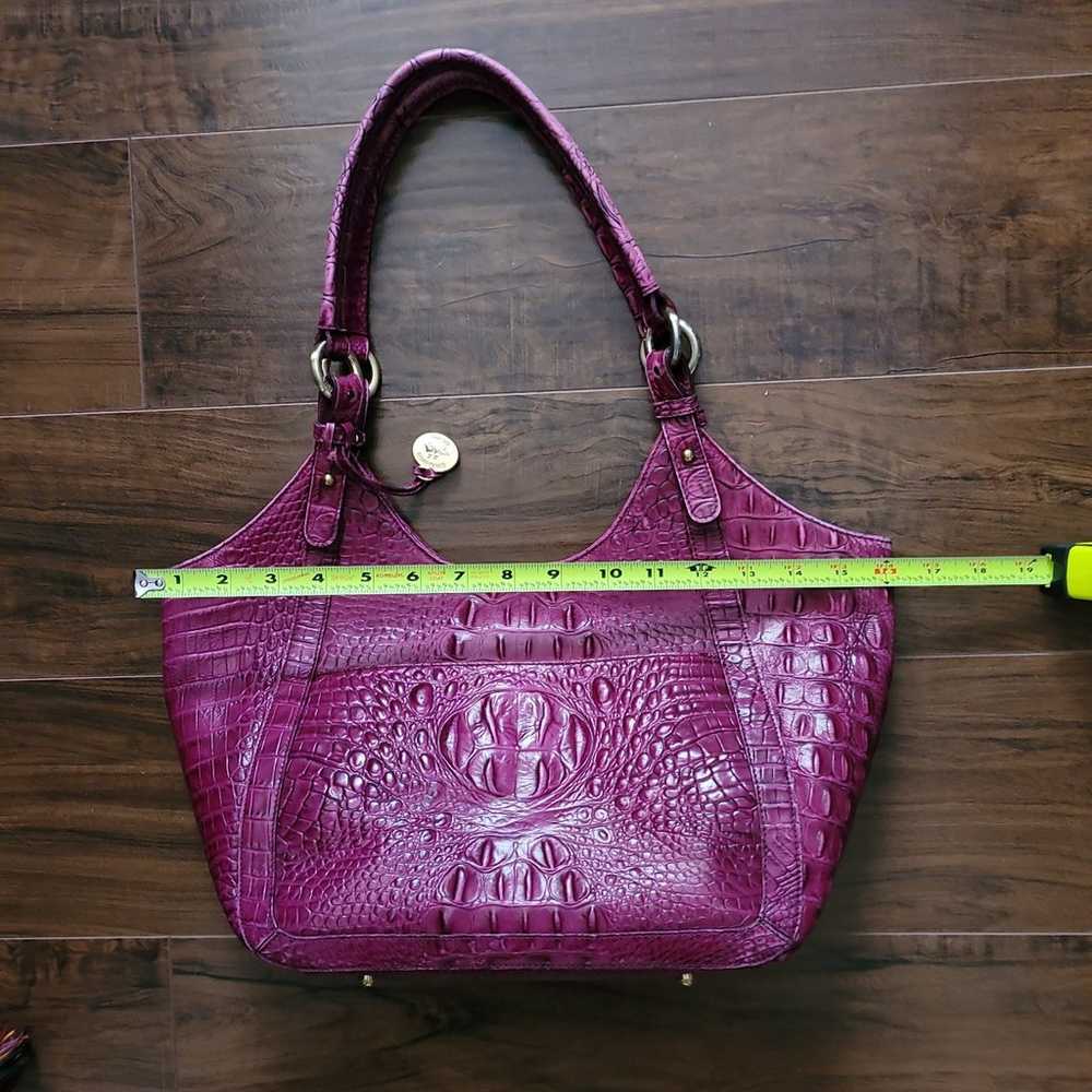 Brahmin Croco Embossed Leather Shoulder Bag - image 10