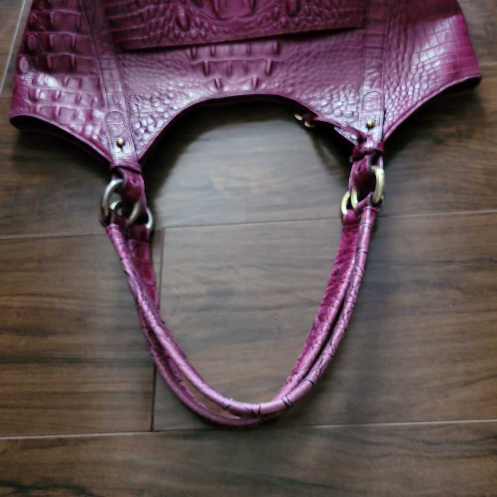 Brahmin Croco Embossed Leather Shoulder Bag - image 9