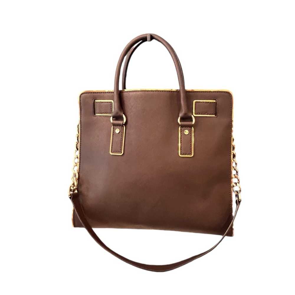 Michael Kors Hamilton Satchel Leather Bag Brown G… - image 2