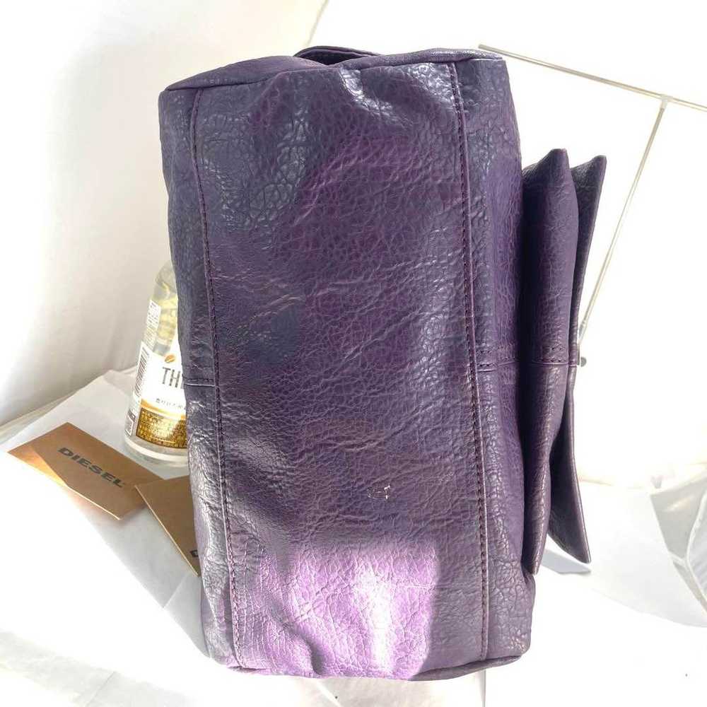 Diesel Shoulder Bag Purple Turn Lock Leather DIES… - image 10