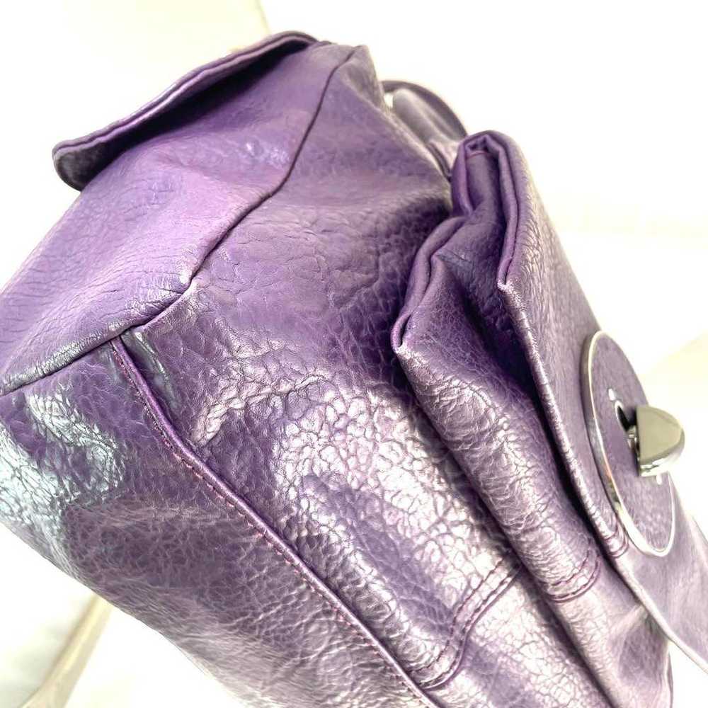 Diesel Shoulder Bag Purple Turn Lock Leather DIES… - image 11