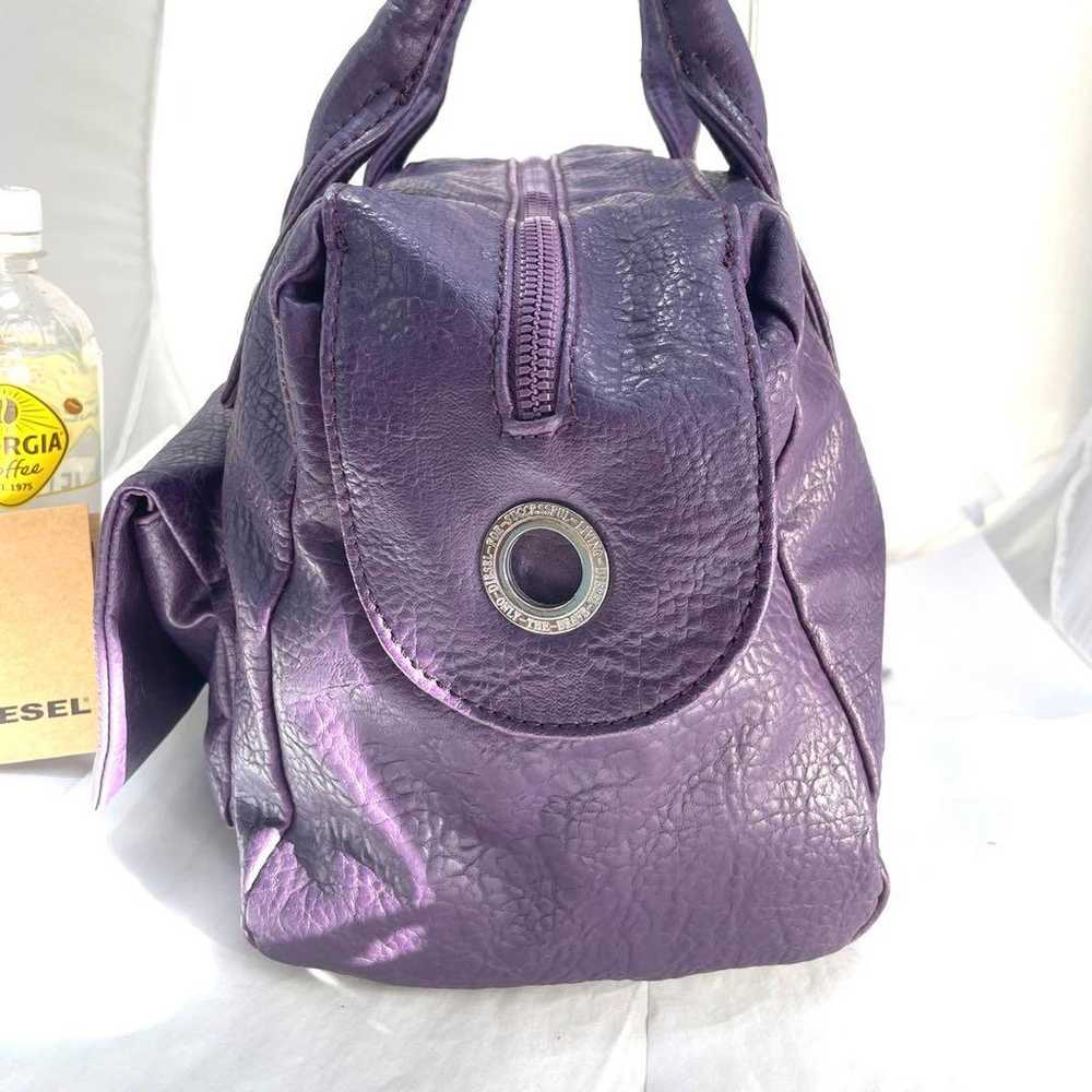 Diesel Shoulder Bag Purple Turn Lock Leather DIES… - image 4