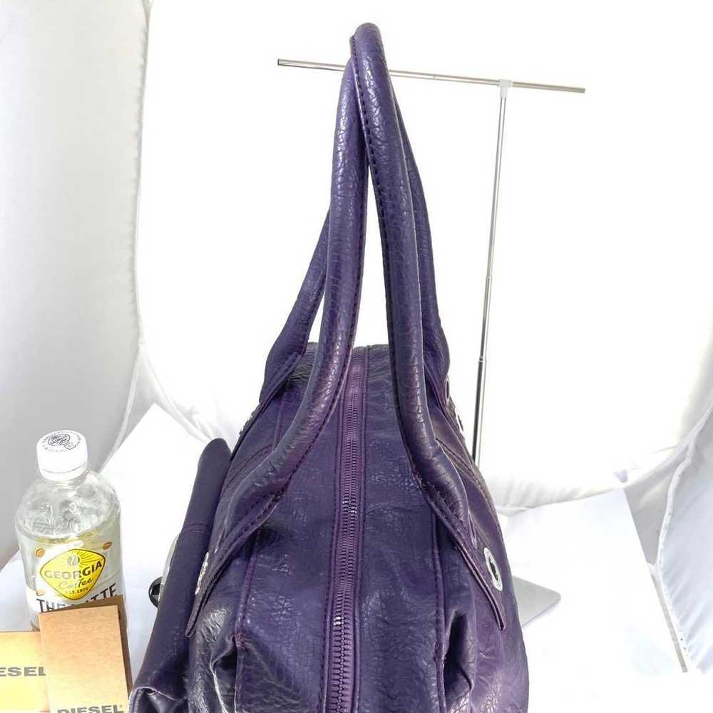 Diesel Shoulder Bag Purple Turn Lock Leather DIES… - image 5