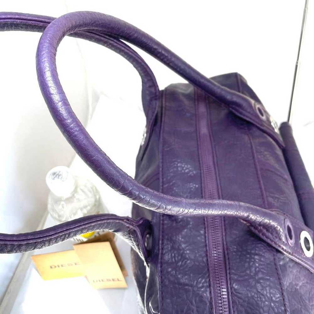 Diesel Shoulder Bag Purple Turn Lock Leather DIES… - image 9