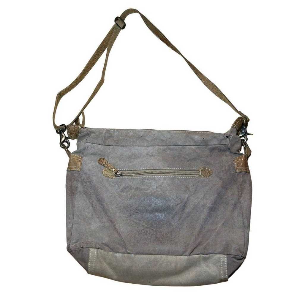 Myra Bag Tribe Strip Upcycled Canvas & Leather Az… - image 4