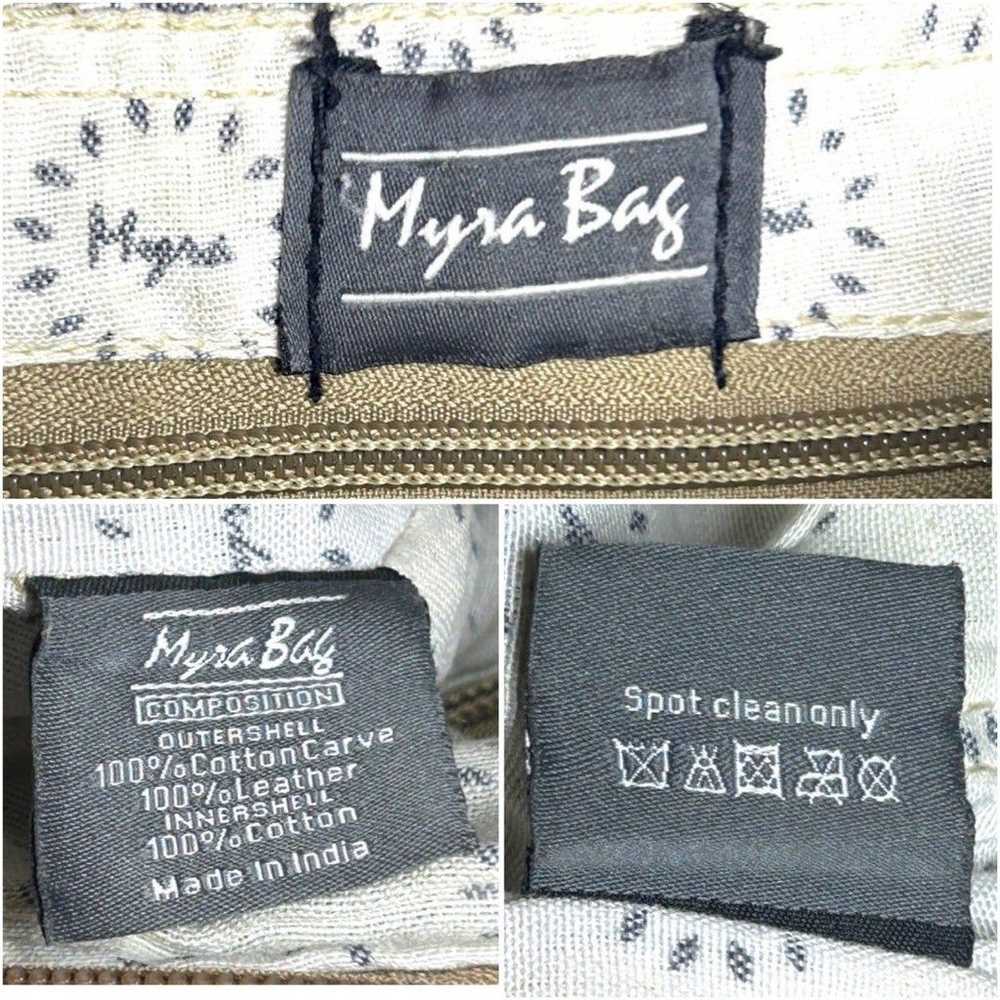 Myra Bag Tribe Strip Upcycled Canvas & Leather Az… - image 9