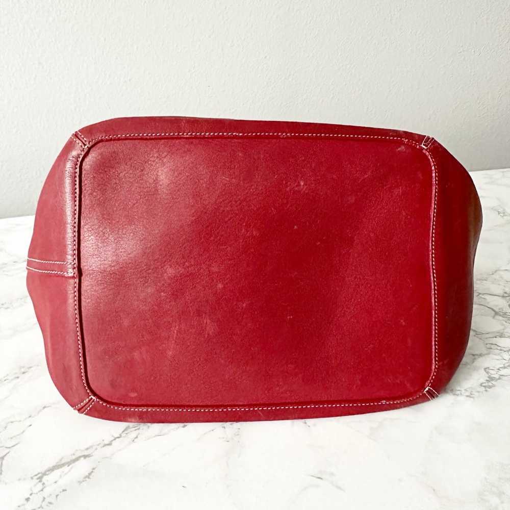 Vintage Coach Red Leather XL Convertible Duffle B… - image 5