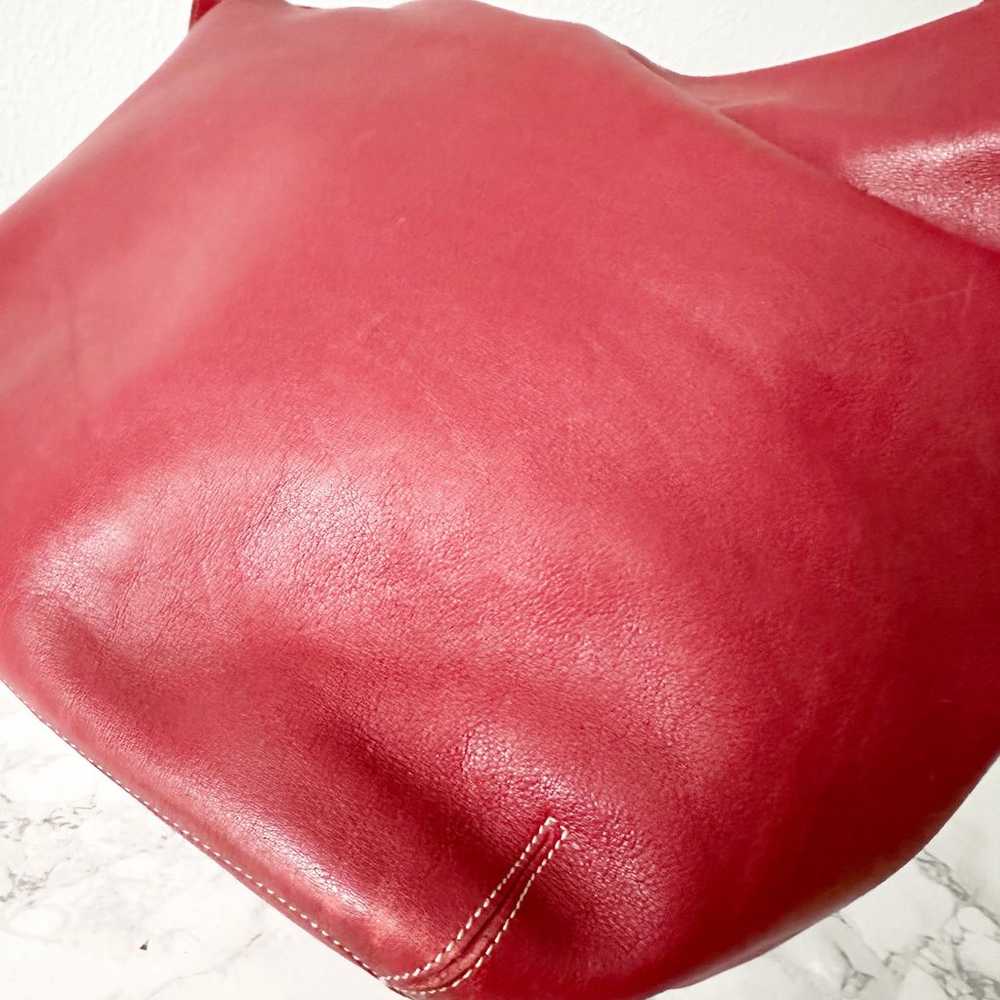 Vintage Coach Red Leather XL Convertible Duffle B… - image 6