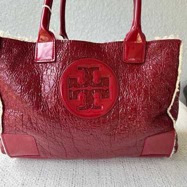 Tory Burch Dark red Patent and Soft Leather Ella T