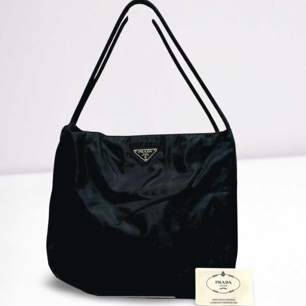 PRADA Tote Bag Handbag Triangle Logo Nylon Black … - image 2