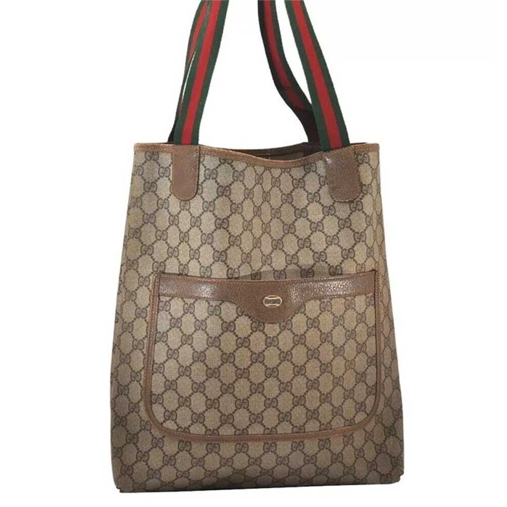 Authentic GUCCI Web Sherry Line Shoulder Tote Bag… - image 1