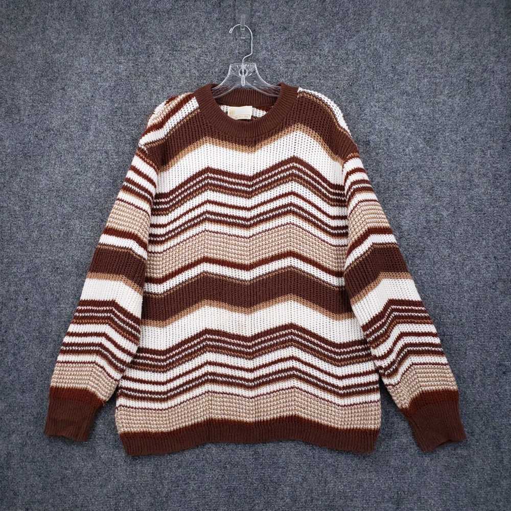 Vintage Classic Mens Extra Large Brown Striped Pu… - image 1