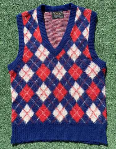 Vintage Vintage 70’s Orlon By Campus Fuzzy Argyle… - image 1