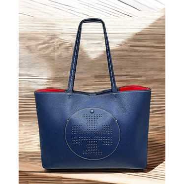 Tory Burch Perforated Leather Logo Tote Bag