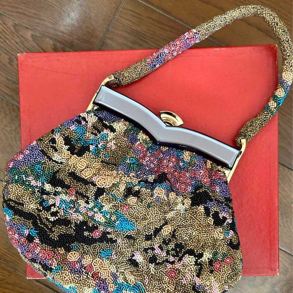 Handbag, all beads, antique, retro, Japanese trad… - image 2