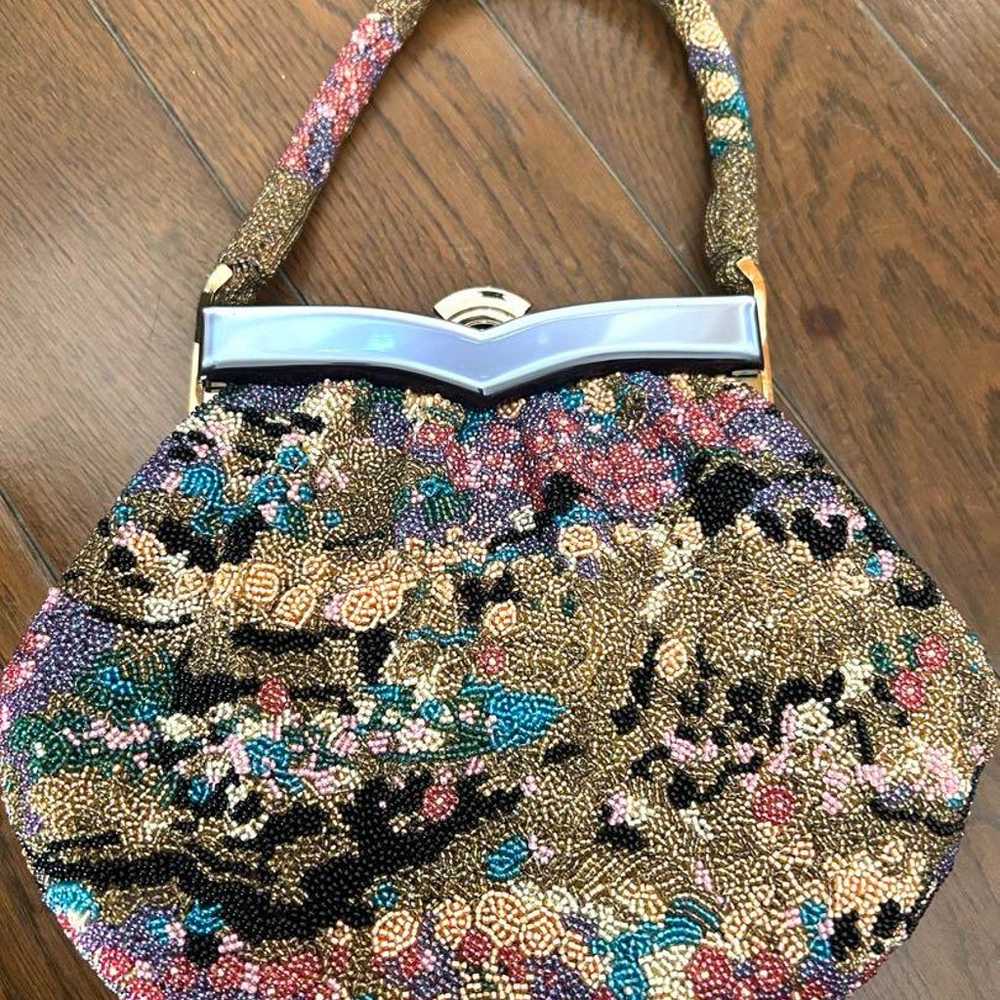 Handbag, all beads, antique, retro, Japanese trad… - image 7